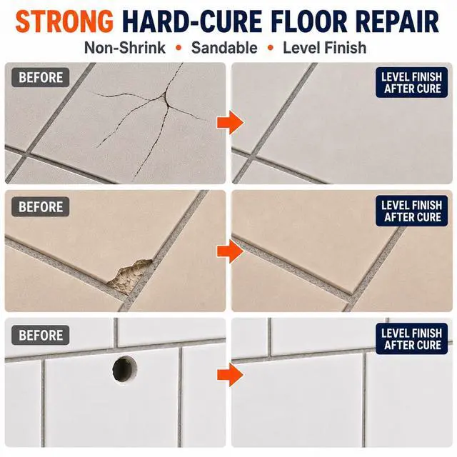 Alt view image 4 of 6 - Tile Repair Kit (Color Match), Ceramic & Porcelain Epoxy Putty for Floor | For Chips, Cracks, Holes, Scratches on Porcelain & Ceramic Wall/Floor Tile, Super Bond Ceramic Tile Paste Filler