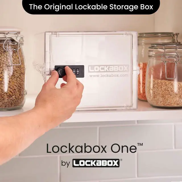 Alt view image 2 of 6 - One | Premium Lock Box | Medium Combination Lock Box For Food, Medicine & Home Safety | External Size 12 x 8 x 6.6 inches (Crystal)
