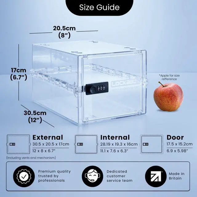 Alt view image 4 of 6 - One | Premium Lock Box | Medium Combination Lock Box For Food, Medicine & Home Safety | External Size 12 x 8 x 6.6 inches (Crystal)