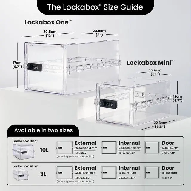 Alt view image 5 of 6 - One | Premium Lock Box | Medium Combination Lock Box For Food, Medicine & Home Safety | External Size 12 x 8 x 6.6 inches (Crystal)