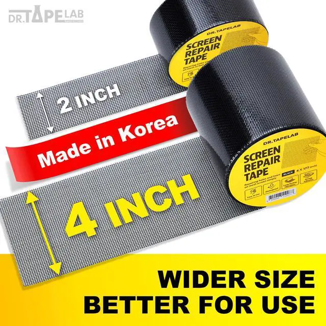Alt view image 2 of 6 - Grey Window Screen Repair Tape, 4 in X 15 FT, Screen Repair Kit for Windows or Doors, Strong Adhesive Patch Kit Fiberglass Mesh Tape