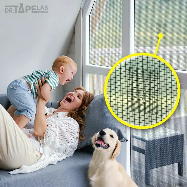 Alt view image 4 of 6 - Grey Window Screen Repair Tape, 4 in X 15 FT, Screen Repair Kit for Windows or Doors, Strong Adhesive Patch Kit Fiberglass Mesh Tape