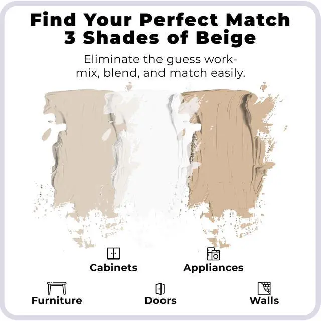 Alt view image 4 of 6 - Touch-Up Paint | Matte Finish for Cabinets, Walls, Doors & Furniture | Multi-Tone Beige Repair Kit | Quick-Dry, Self-Priming, Low-Odor, Eco-Friendly | No-Sanding or Primer Needed | 3 Pack