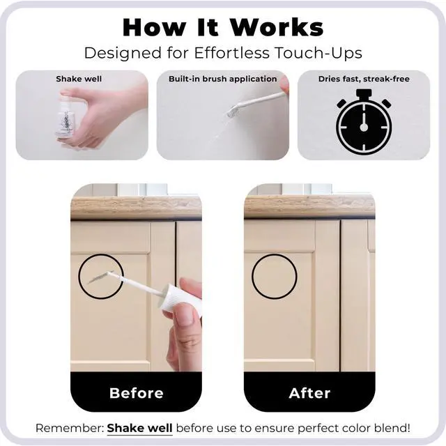Alt view image 6 of 6 - Touch-Up Paint | Matte Finish for Cabinets, Walls, Doors & Furniture | Multi-Tone Beige Repair Kit | Quick-Dry, Self-Priming, Low-Odor, Eco-Friendly | No-Sanding or Primer Needed | 3 Pack