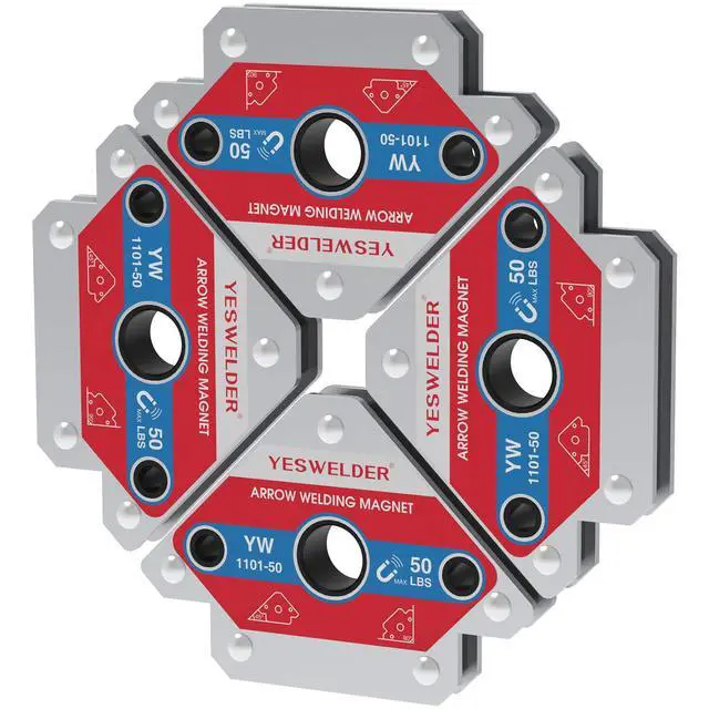 Alt view image 6 of 6 - 4-Pc Welding Magnet Set, 50 lb Holding Power Welding Accessories | magnetic holding support, workpiece positioning, fit-up, assembly