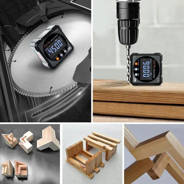 Alt view image 5 of 6 - Digital Angle Finder & Gauge, Magnetic Dual Laser Inclinometer | 4-Side Strong Magnetic Protractor, Electronic Laser, Digital Level Cube, Table Saw Miter, Woodworking Measuring Tool, Hanging