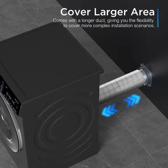 Alt view image 5 of 6 - Magnetic Dryer Vent Coupling, 4-Inch Dryer Vent Connector | Magnetic quick-connect coupling with a 4-inch connector,sealing ring,wall-mount design,and 2.6 ft flexible aluminum foil duct
