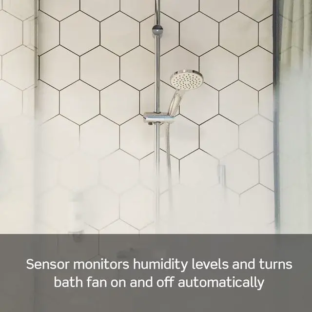Alt view image 4 of 6 - Humidity Sensor Switch for Bathroom Exhaust Fan, Automate Ventilation, Air Circulation, Moisture Control, ¼ HP, Single Pole, DHS05-1LW, White