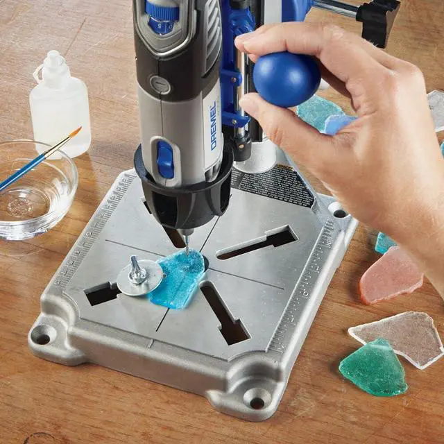 Alt view image 3 of 5 - Drill Press Rotary Tool Workstation Stand with Wrench - Mini Portable Press & Tool Holder - 2-Inch Depth - Ideal for Drilling Perpendicular and Angled Holes - 220-01