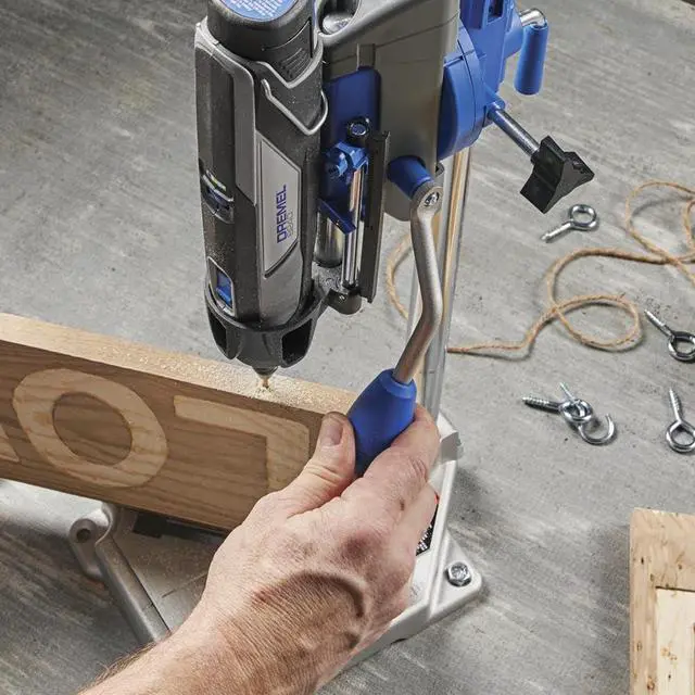 Alt view image 4 of 5 - Drill Press Rotary Tool Workstation Stand with Wrench - Mini Portable Press & Tool Holder - 2-Inch Depth - Ideal for Drilling Perpendicular and Angled Holes - 220-01