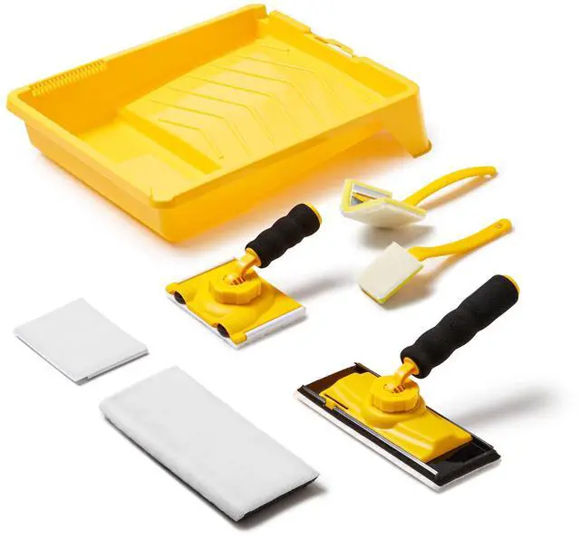 Main image of Paint Edger Tool Kit - 9 Inch Paint Pad Set | 7 Pcs Paint Edger with Trim,Corner Wall and Ceiling Pad Painter,360° Rotation Handle Paint Edger Trimmer with Refill Pads