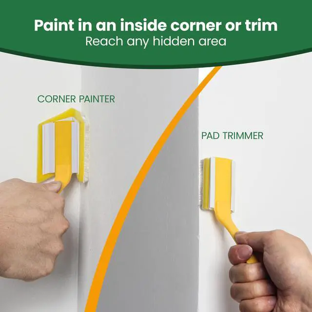 Alt view image 6 of 6 - Paint Edger Tool Kit - 9 Inch Paint Pad Set | 7 Pcs Paint Edger with Trim,Corner Wall and Ceiling Pad Painter,360° Rotation Handle Paint Edger Trimmer with Refill Pads