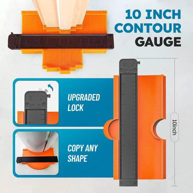 Alt view image 3 of 6 - Laminate Flooring Tools, Universal 5 in 1 Floor Installation Kit | Tapping Block-Double Sided with Notches,10In Contour Gauge,Pull Bar,40Pcs Floor Spacers,Rubber Mallet