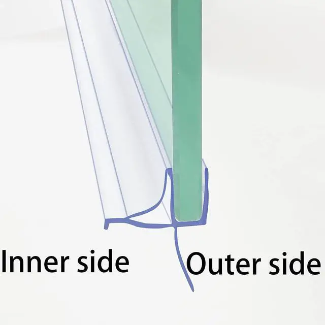 Alt view image 3 of 5 - Frameless Shower Door Bottom Seal Shower Sweep with Drip Rail for 1/4" Glass,36" Long, Vinyl, Clear | Vinyl, Clear,Shower Door Bottom Sweep