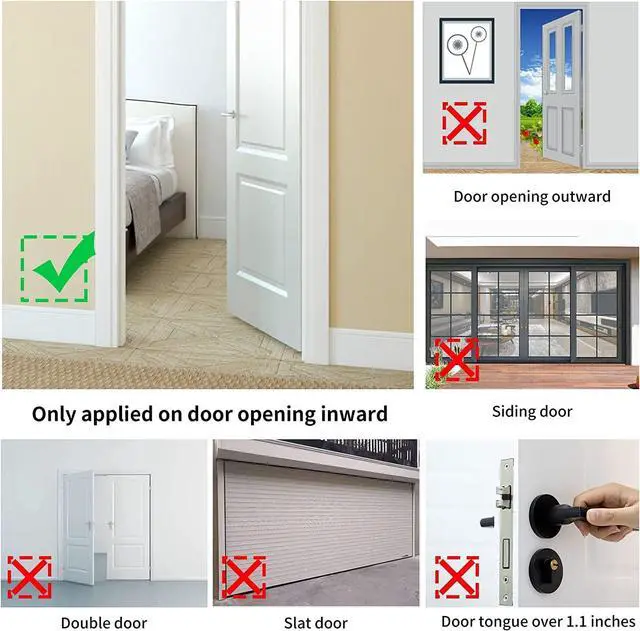 Alt view image 5 of 6 - 2Pack Portable Door Lock, Hotel Travel Door Lock Security for Home | Hotel Safety Device for Door Security, Portable Lock for Hotel Room, Apartment, College Dorm and Travel