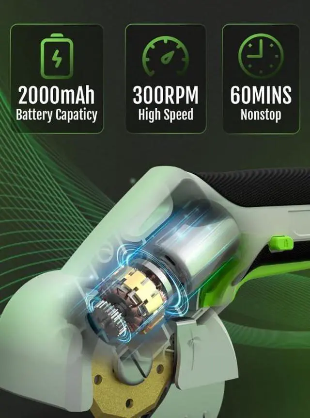 Alt view image 3 of 6 - 2026 NEW 4V Cordless Electric Cutting Tools, Cardboard Cutter with 2 Titanium Metal Blade Accessories, Safety Lock, Rotary Cutter for Cardboard, Box Cutter - Mist
