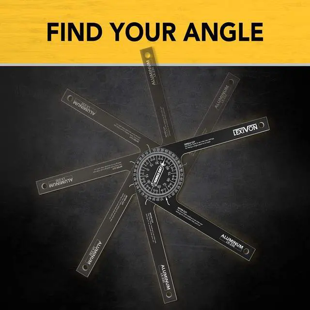 Alt view image 4 of 6 - Aluminum Miter Saw Protractor | 7-Inch Rust Proof Angle Finder Featuring Precision Laser Engraved Scales (LX-230)