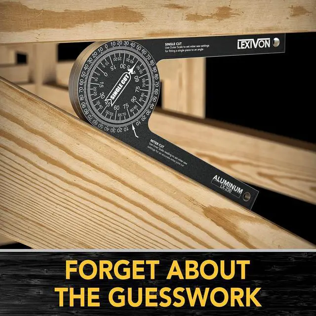 Alt view image 5 of 6 - Aluminum Miter Saw Protractor | 7-Inch Rust Proof Angle Finder Featuring Precision Laser Engraved Scales (LX-230)