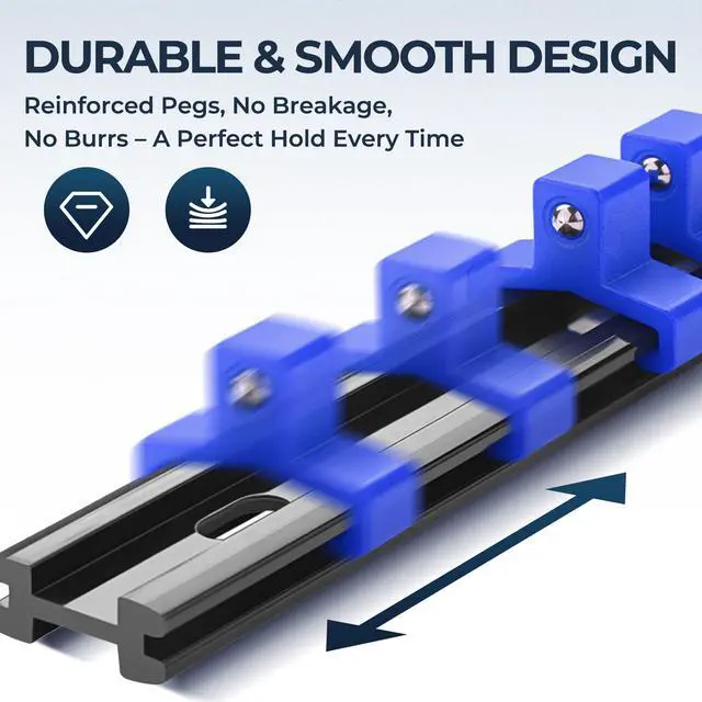 Alt view image 3 of 6 - 9-Pack Socket Organizer Set, 1/4" x 48 3/8" x 45 1/2" x 36 Clips | 129 Clip Capacity, Havy-Duty ABS Socket Rails, Removable Clips, Drive Socket Storage, Toolbox Drawer or Wall Mount
