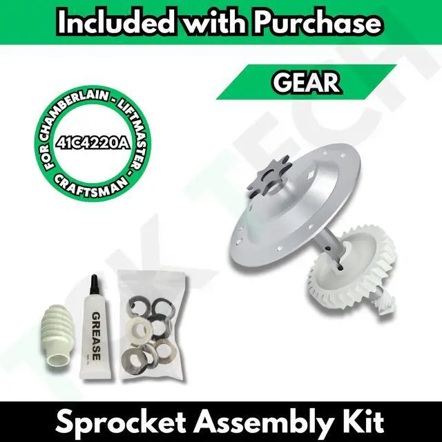 Alt view image 4 of 6 - Replacement for Liftmaster 41c4220a Gear and Sprocket Kit fits Chamberlain, Sears, Craftsman 1/3 and 1/2 HP Chain Drive Models