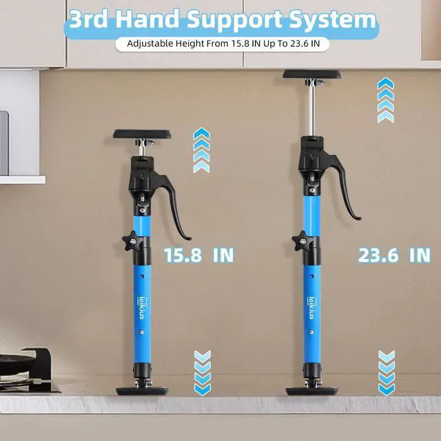 Alt view image 2 of 6 - 2PK High Quality Metal Cabinet Jacks for Installing Cabinets,200LB Load 3rd Hand Support System,Adjustable Support Pole,15.8-23.6 Inches Quick Support Rod,Perfect for Cabinet Installation