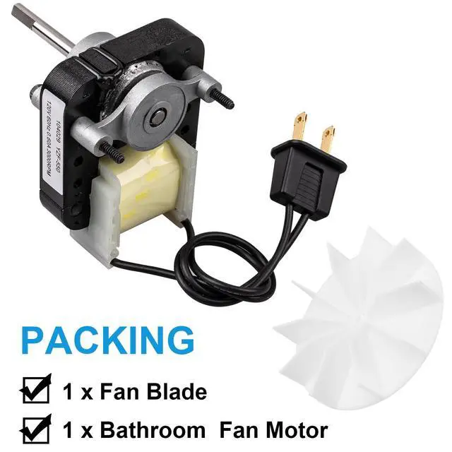 Alt view image 5 of 6 - Universal Bathroom Vent Exhaust Fan Motor Replacement Motors Kit, Fit for Nu-Tone Br-oan Exhaust Vent Fan Motor 120V 50CFM, with Blower Wheel