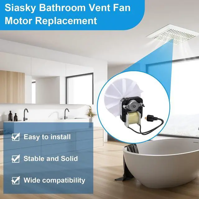 Alt view image 6 of 6 - Universal Bathroom Vent Exhaust Fan Motor Replacement Motors Kit, Fit for Nu-Tone Br-oan Exhaust Vent Fan Motor 120V 50CFM, with Blower Wheel