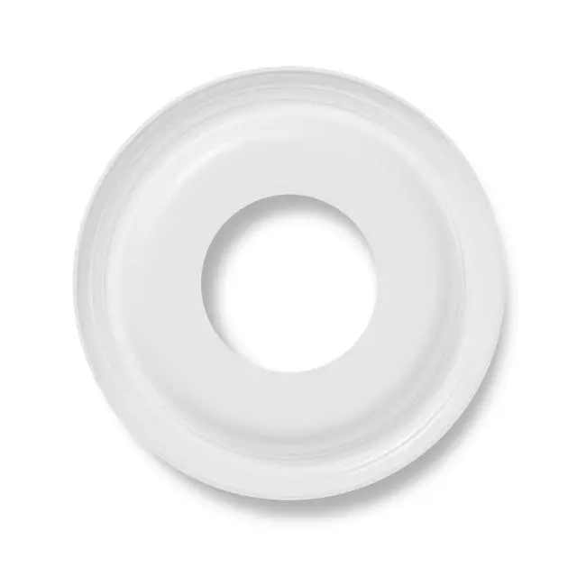 Alt view image 4 of 6 - 2Packs Molded Nylon Ceiling Medallion for Light Fixtures and Ceiling Fans, 9.8"OD x 4"ID x 0.94"P (Fits Canopies up to7-1/4")(White)