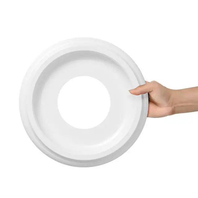 Alt view image 6 of 6 - 2Packs Molded Nylon Ceiling Medallion for Light Fixtures and Ceiling Fans, 9.8"OD x 4"ID x 0.94"P (Fits Canopies up to7-1/4")(White)