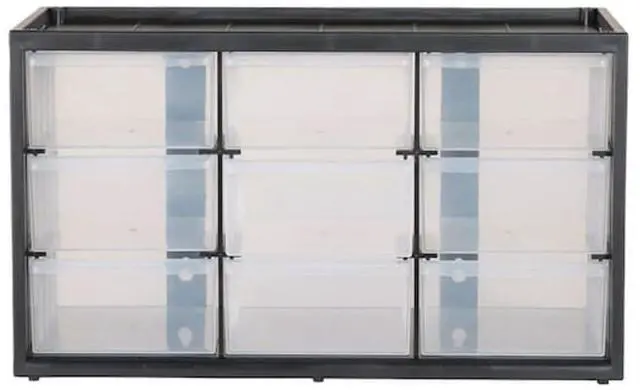 Main image of Plastic Storage Organizer Bin System, 9 Compartment, Modular, Home Office (CMST40709)