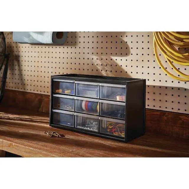 Alt view image 2 of 6 - Plastic Storage Organizer Bin System, 9 Compartment, Modular, Home Office (CMST40709)