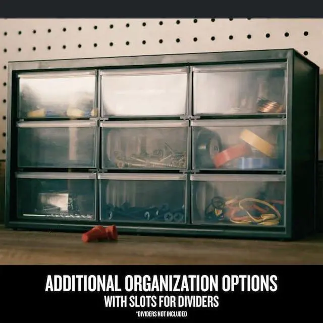 Alt view image 6 of 6 - Plastic Storage Organizer Bin System, 9 Compartment, Modular, Home Office (CMST40709)