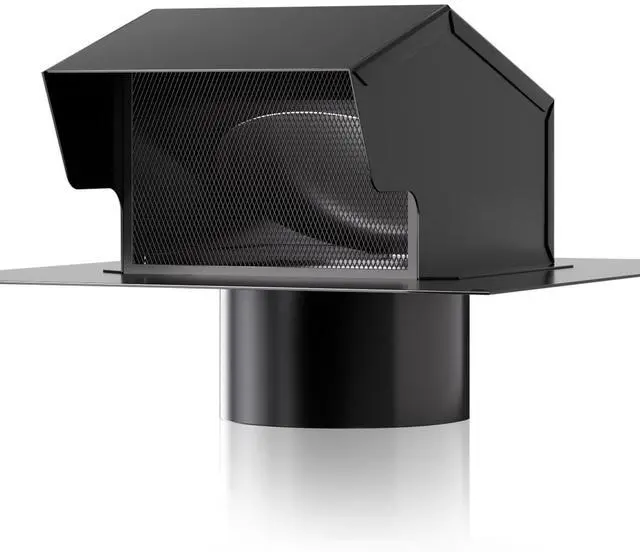 Main image of Roof Vent Cap - Roof Vents 4 Inch Galvanized Steel Bathroom 4 Roof Exhaust Vent for Ventilation System-with Damper, Black
