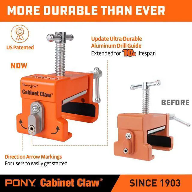 Alt view image 3 of 6 - 2-Pack Original Cabinet Clamps, 8510 | 650 lbs Load Limit, Designed for Face Frame Cabinet Installation, Ideal for Cabinet Installers, Carpenters & DIYers