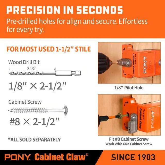 Alt view image 4 of 6 - 2-Pack Original Cabinet Clamps, 8510 | 650 lbs Load Limit, Designed for Face Frame Cabinet Installation, Ideal for Cabinet Installers, Carpenters & DIYers