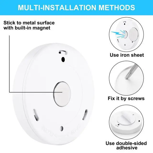 Alt view image 3 of 6 - 4 Pack Motion Sensor LED Night Light, Cordless Battery-Powered Stick-on Magnet Closet Lights, Safe Lights for Stairs, Cabinet, Cool White