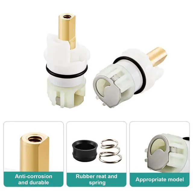 Alt view image 2 of 6 - RP25513 Faucet Stem Replacement for Delta 2 Handle Faucet Cartridge, 2 Pack | Compatible with Delta Two Handle Faucet Repair Kit, RP24096 Cartridge, RP4993 Seats and Springs, RP24097 1/4 Turn Stop