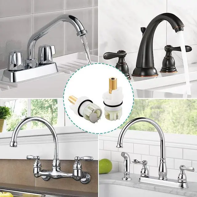 Alt view image 5 of 6 - RP25513 Faucet Stem Replacement for Delta 2 Handle Faucet Cartridge, 2 Pack | Compatible with Delta Two Handle Faucet Repair Kit, RP24096 Cartridge, RP4993 Seats and Springs, RP24097 1/4 Turn Stop