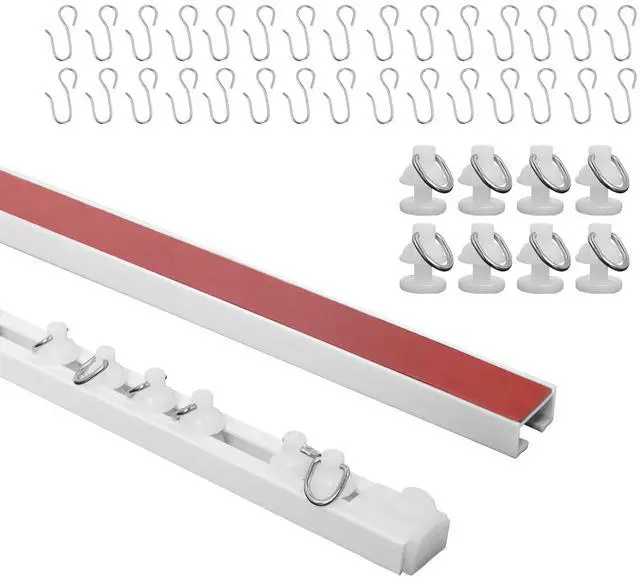 Main image of Self Adhesive Curtain Track,9.8FT Ceiling Curtain Track No Drill,Curtain Track Ceiling Mount, Curtain Track for RV,Trailer,Home