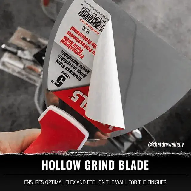Alt view image 2 of 4 - 6" Soft-Grip Stainless Steel Drywall Joint Knife Pro-Grade | Comfortable Finishing Hand Tool | Metal Hammer End | Sheetrock Gyprock Plasterboard Mud | 5-142