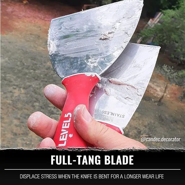 Alt view image 4 of 4 - 6" Soft-Grip Stainless Steel Drywall Joint Knife Pro-Grade | Comfortable Finishing Hand Tool | Metal Hammer End | Sheetrock Gyprock Plasterboard Mud | 5-142