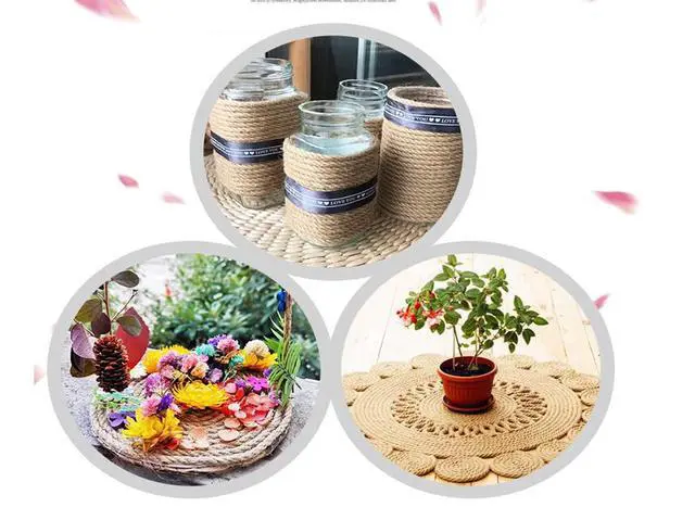 Alt view image 4 of 6 - 1/4 in (6 mm) X 328 Ft (100 Meters) Natural Sisal Hemp Rope Heavy Duty Thick Twine for Cat Scratcher Post Tree, Garden, Binding, Crafts Packing Material