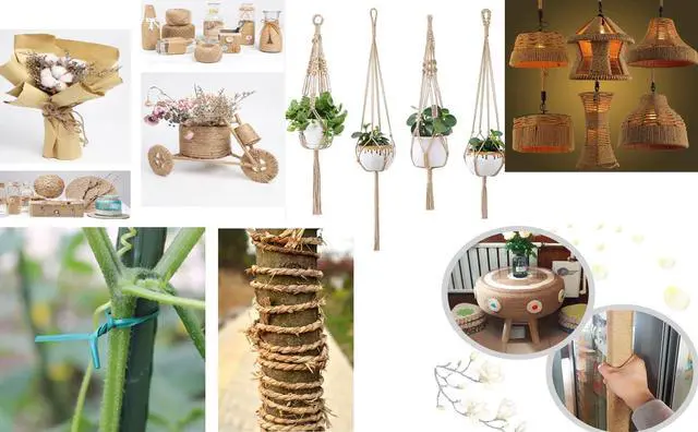 Alt view image 5 of 6 - 1/4 in (6 mm) X 328 Ft (100 Meters) Natural Sisal Hemp Rope Heavy Duty Thick Twine for Cat Scratcher Post Tree, Garden, Binding, Crafts Packing Material