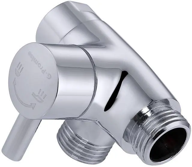 Main image of Solid Metal 3-Way Shower Diverter Valve (Chrome) | Smooth Knob Switch, Spray Separately or Both, Anti-Leak, Easy to Install, Standard Connections, Universal Replacement Part
