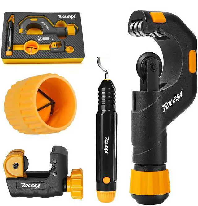 Main image of Pipe Cutter Tool Heavy Duty 1/8''-2'' with Deburring Reaming Tool | Precise Clean Cuts, Easy to Use, for Stainless Steel, Copper, Aluminum, Brass