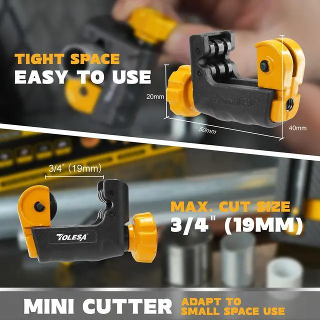 Alt view image 3 of 6 - Pipe Cutter Tool Heavy Duty 1/8''-2'' with Deburring Reaming Tool | Precise Clean Cuts, Easy to Use, for Stainless Steel, Copper, Aluminum, Brass