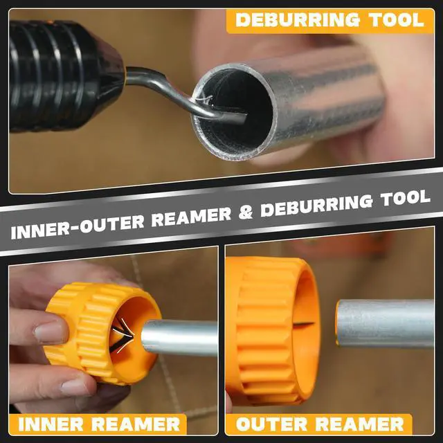Alt view image 6 of 6 - Pipe Cutter Tool Heavy Duty 1/8''-2'' with Deburring Reaming Tool | Precise Clean Cuts, Easy to Use, for Stainless Steel, Copper, Aluminum, Brass