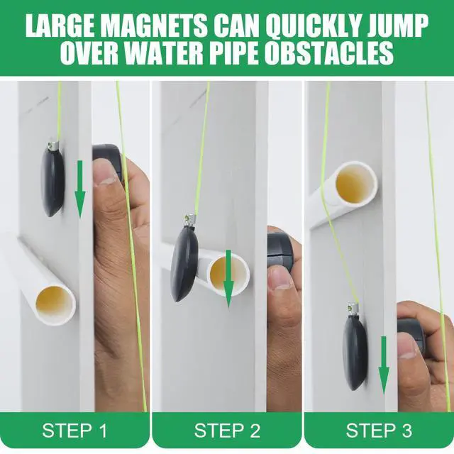 Alt view image 5 of 6 - Magnetic Wiremag Puller,Wire Puller Tool,Fish Tape Wire Pulling System,Wire Cable Wire Fishing Tools Coaxial Electrical Fish Tape Pull Push Kit Behind Indoor Home Office Outdoor Garden Walls