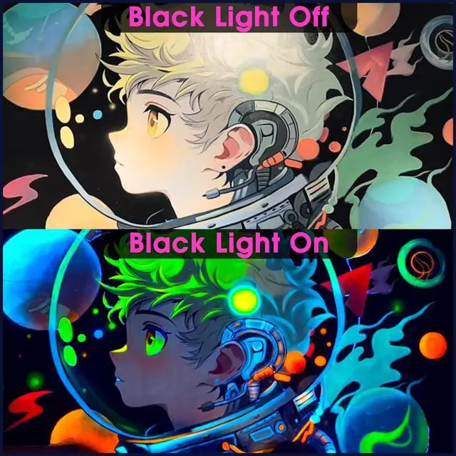 Alt view image 2 of 6 - Black Light Bulbs LED Black Light for Halloween Decoration 2 Pack | 12W Black Light Bulb UVA 385-400nm UV Light, A19 Blacklight Bulb for Glow in Dark, Body Paint Fluorescent Poster Glow Party
