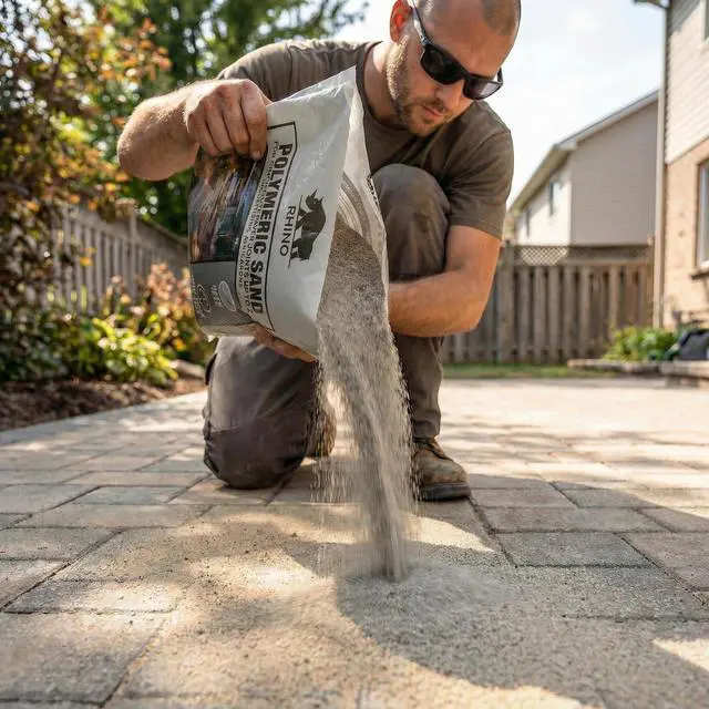 Alt view image 3 of 6 - Rhino Power Bond Plus - Polymeric Sand for Pavers and Stone Joints up to a Maximum of 2 inches. (10 Pound, Slate Gray)